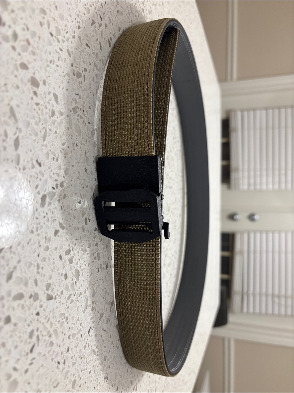 Coyote Tan Tactical Web Belt with Black Metal Buckle
